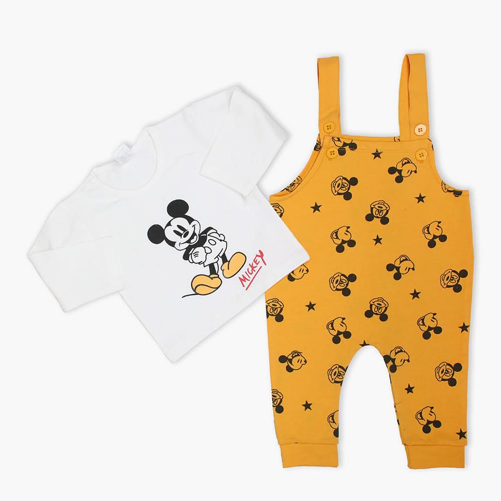 Newborn Girls Full Sleeves  Romper 2Pcs - Yellow, Newborn Girls Winterwear, Chase Value, Chase Value