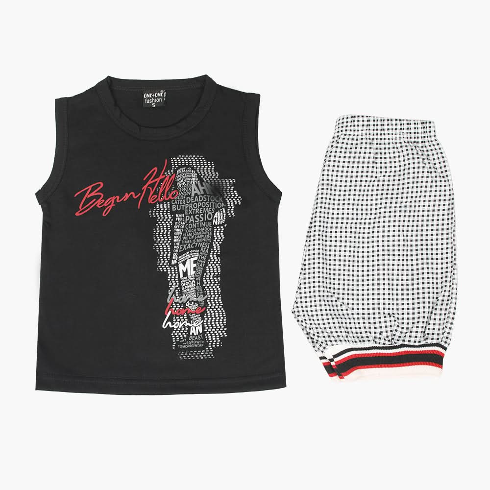 Boys Sando Suit - Black, Boys Sets & Suits, Chase Value, Chase Value