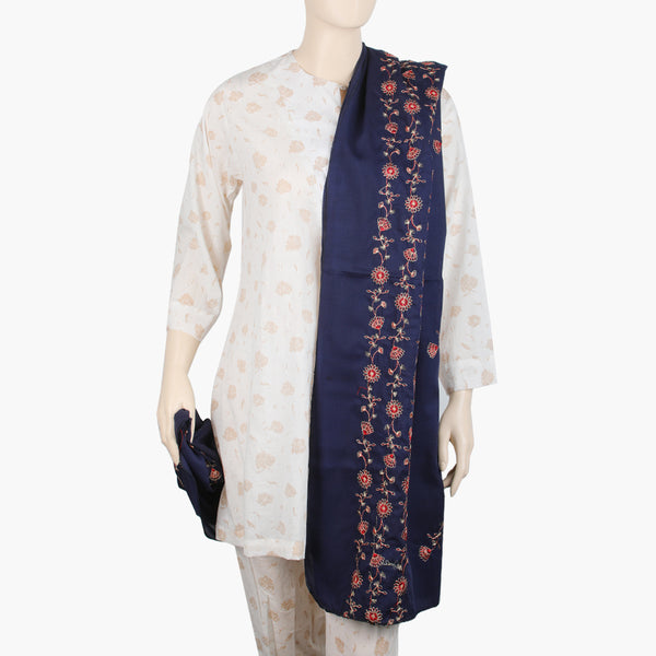 Women's Embroidered Dupatta - Navy Blue, Women Dupatta, Chase Value, Chase Value
