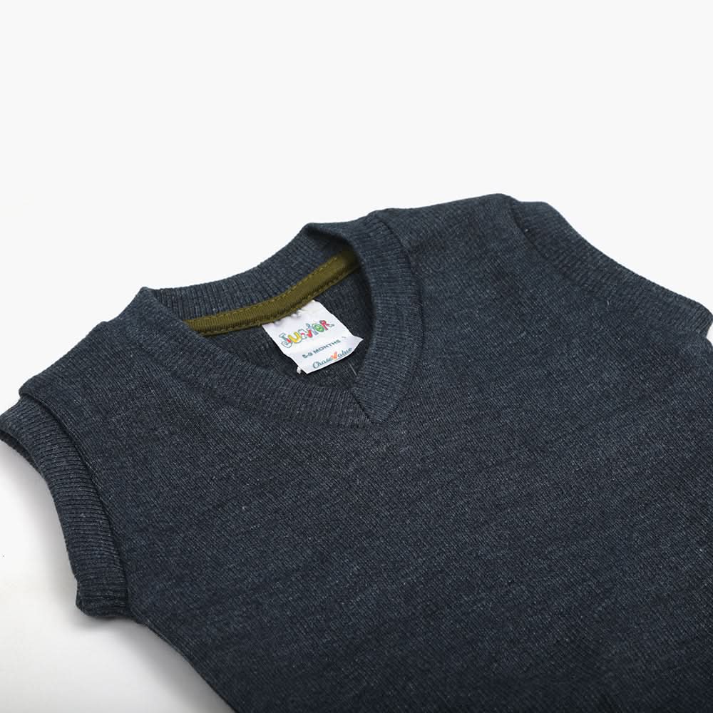 Newborn Boys Sleevesless Sweater - Steel Blue, Newborn Boys Winterwear, Chase Value, Chase Value