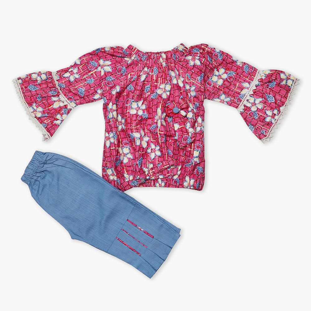 Newborn  Girls Full Sleeves Suit - Pink, Newborn Girls Winterwear, Chase Value, Chase Value