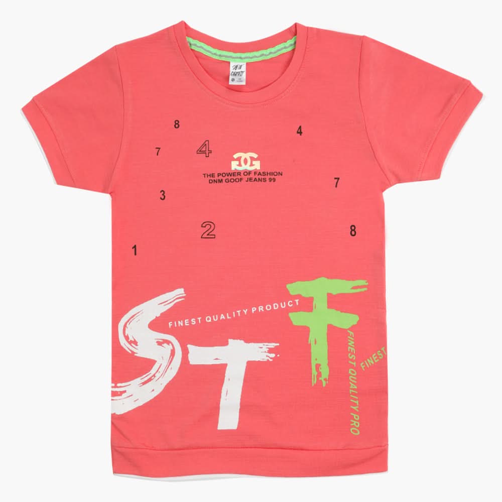 Boys Half Sleeves T-Shirt - Pink, Boys T-Shirts, Chase Value, Chase Value
