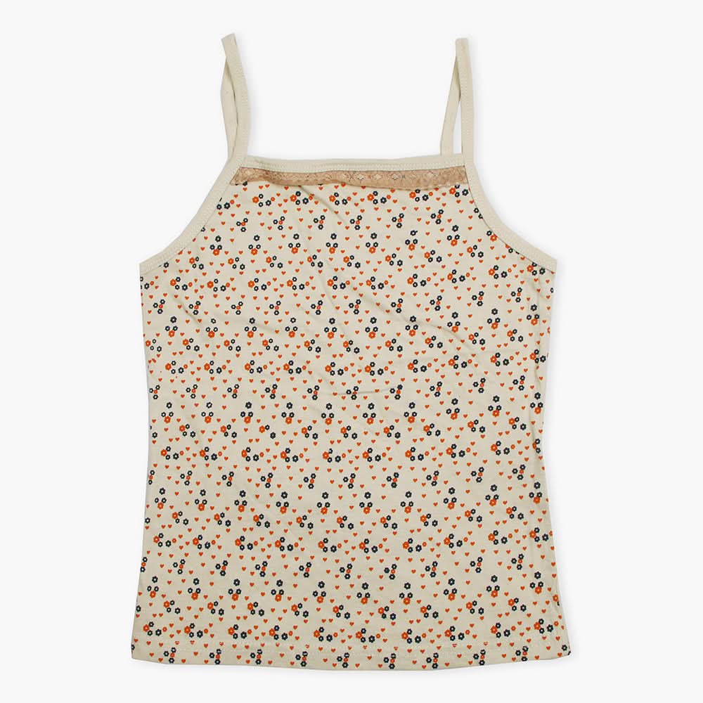 Girls Printed Shameez - Beige, Girls Shameez Camisole & Biddies, Chase Value, Chase Value