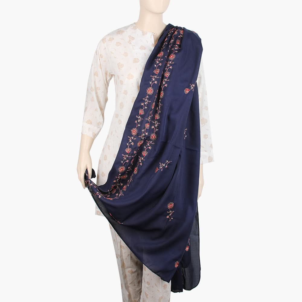 Women's Embroidered Dupatta - Navy Blue, Women Dupatta, Chase Value, Chase Value