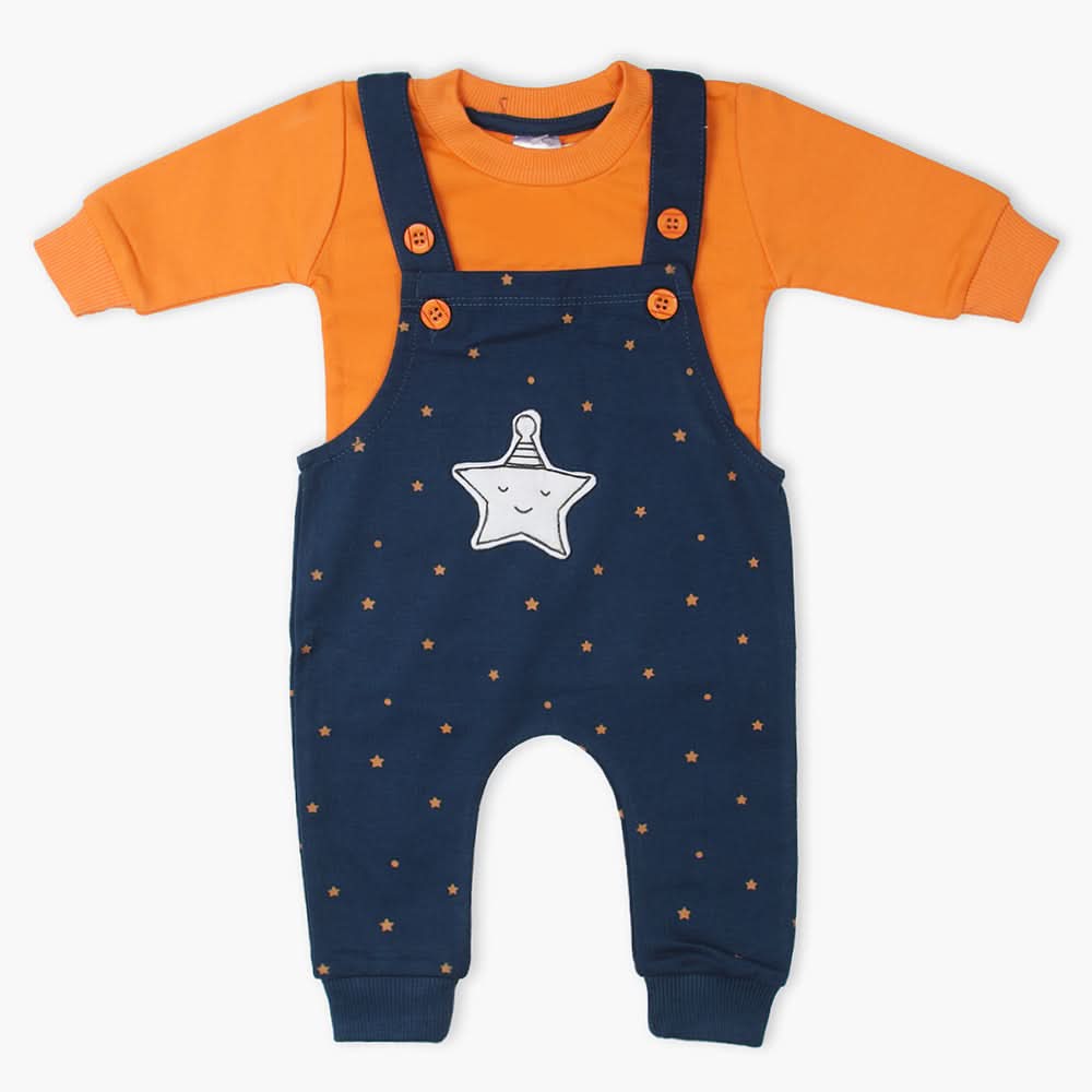 Newborn Boys Full Sleeves Romper 2pcs - Dark Blue, Newborn Boys Winterwear, Chase Value, Chase Value