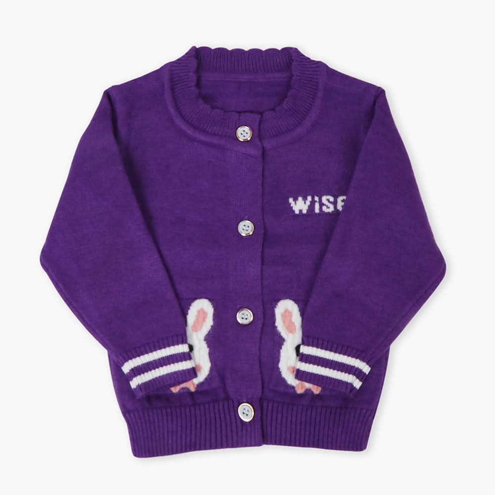 Newborn Girls Sweater - Dark Purple, Newborn Girls Winterwear, Chase Value, Chase Value