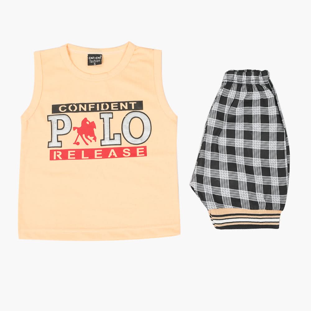 Boys Sando Suit - Peach, Boys Sets & Suits, Chase Value, Chase Value
