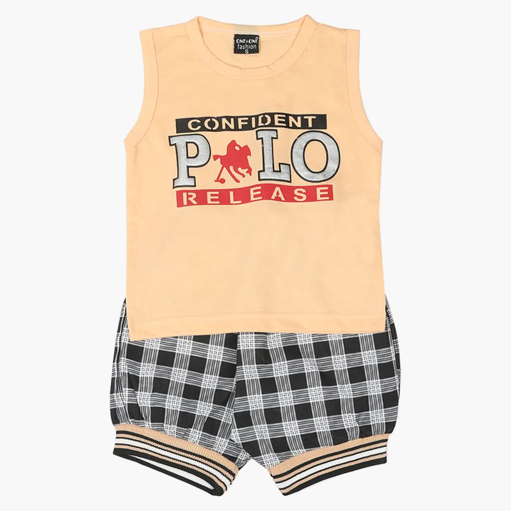 Boys Sando Suit - Peach, Boys Sets & Suits, Chase Value, Chase Value