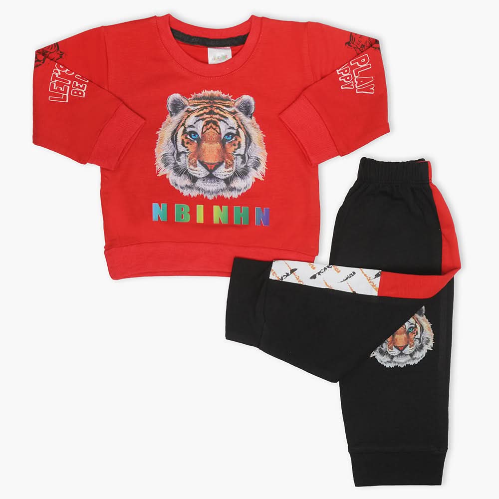 Newborn Boys Full Sleeves Suit - Red, Newborn Boys Winterwear, Chase Value, Chase Value