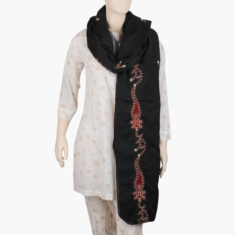 Women's Embroidered Dupatta - Black, Women Dupatta, Chase Value, Chase Value
