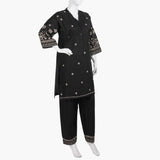 Women's Embroidered 2Pcs Suit - Black, Women Shalwar Suits, Chase Value, Chase Value