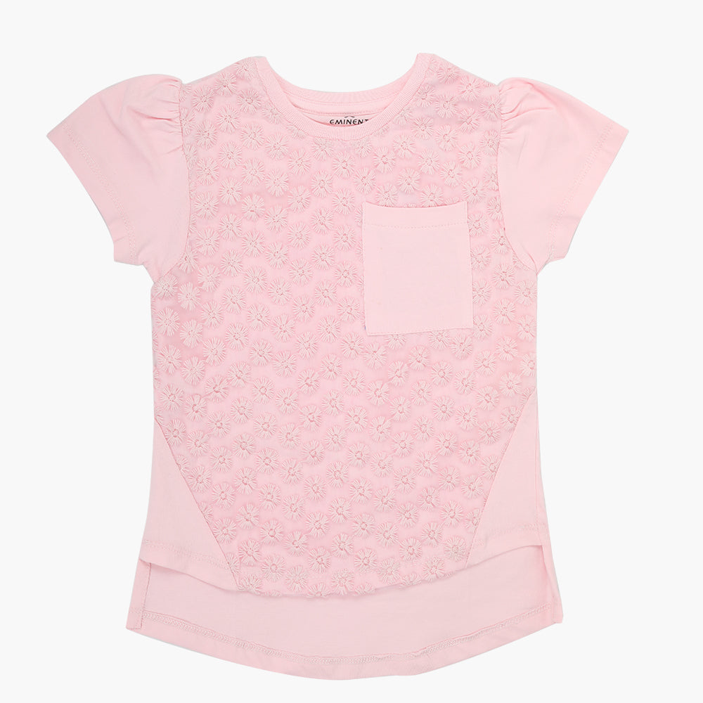 Eminent Girls Half Sleeves T-Shirt - Pink, Girls T-Shirts, Eminent, Chase Value
