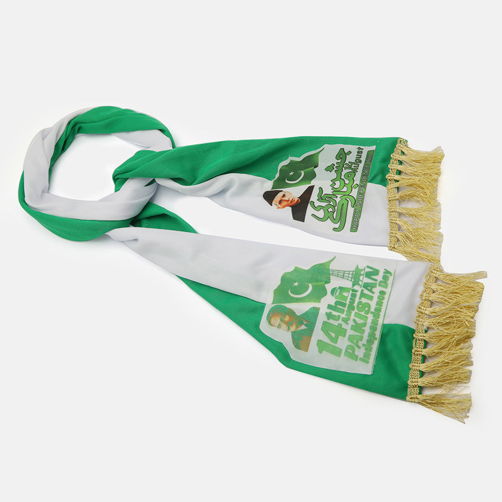 Girls Azadi Muffler - Green & White, Girls Hair Accessories, Chase Value, Chase Value