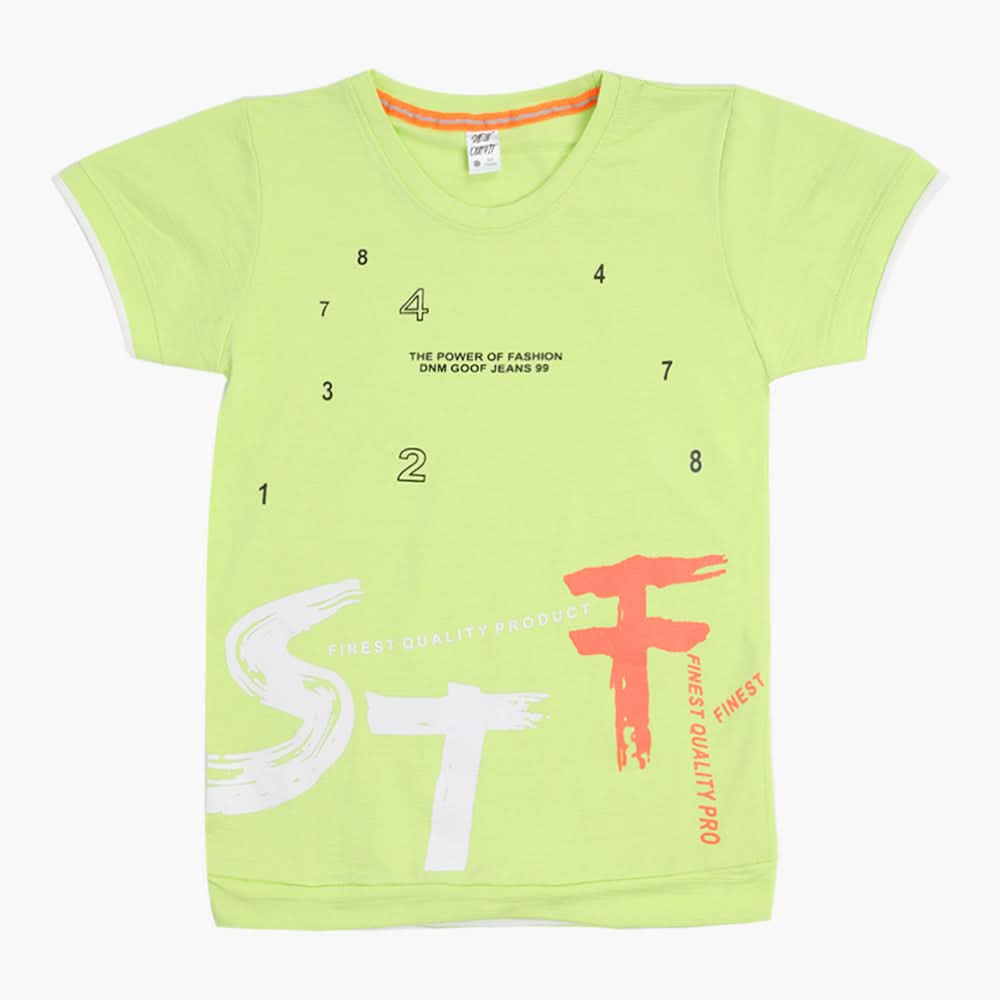 Boys Half Sleeves T-Shirt - Light Green, Boys T-Shirts, Chase Value, Chase Value
