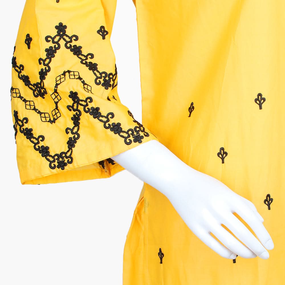 Women's Embroidered 2Pcs Suit - Yellow, Women Shalwar Suits, Chase Value, Chase Value