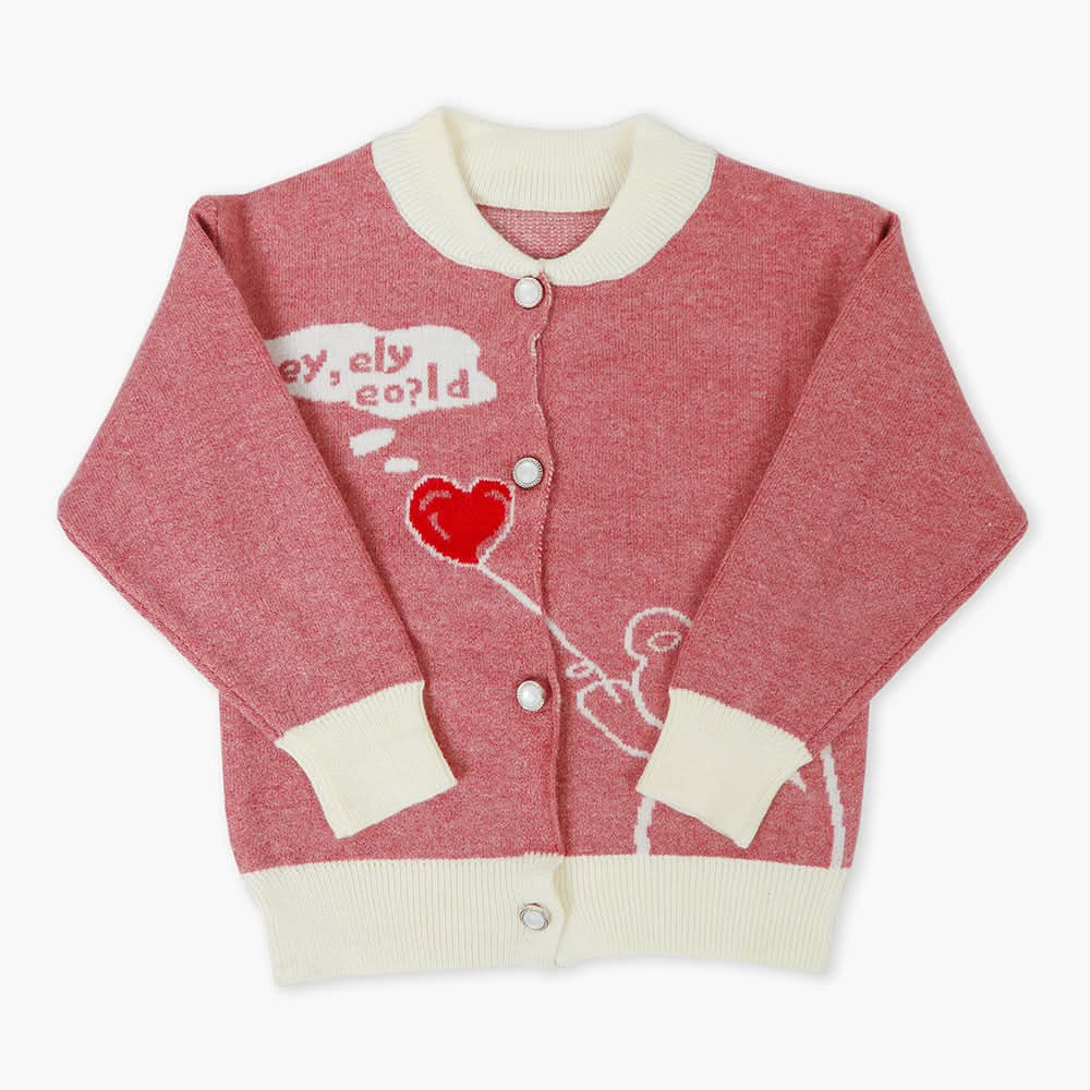 Newborn Girls Sweater - Dark Pink, Newborn Girls Winterwear, Chase Value, Chase Value
