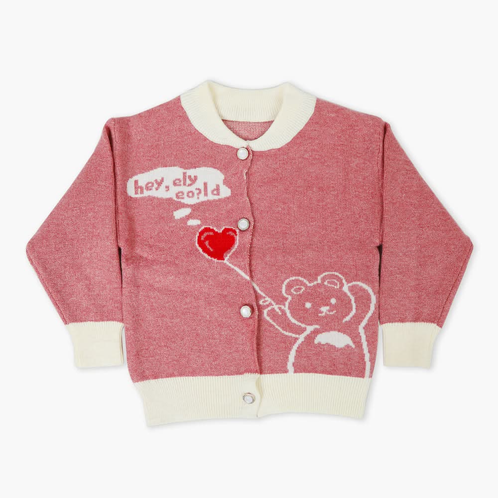 Newborn Girls Sweater - Dark Pink, Newborn Girls Winterwear, Chase Value, Chase Value
