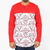 Men's Full Sleeves Round Neck T-Shirt - Red, Men's T-Shirts & Polos, Chase Value, Chase Value