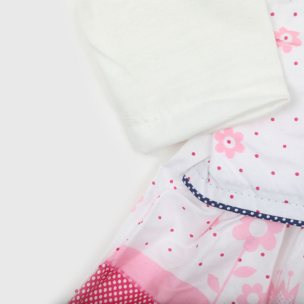 Newborn Girls Full Sleeves Suit - Pink, Newborn Girls Sets & Suits, Chase Value, Chase Value