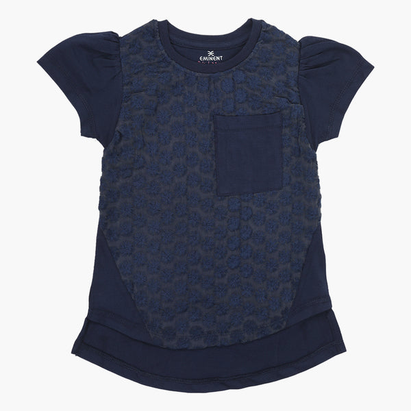 Eminent Girls Half Sleeves T-Shirt - Navy Blue, Girls T-Shirts, Eminent, Chase Value