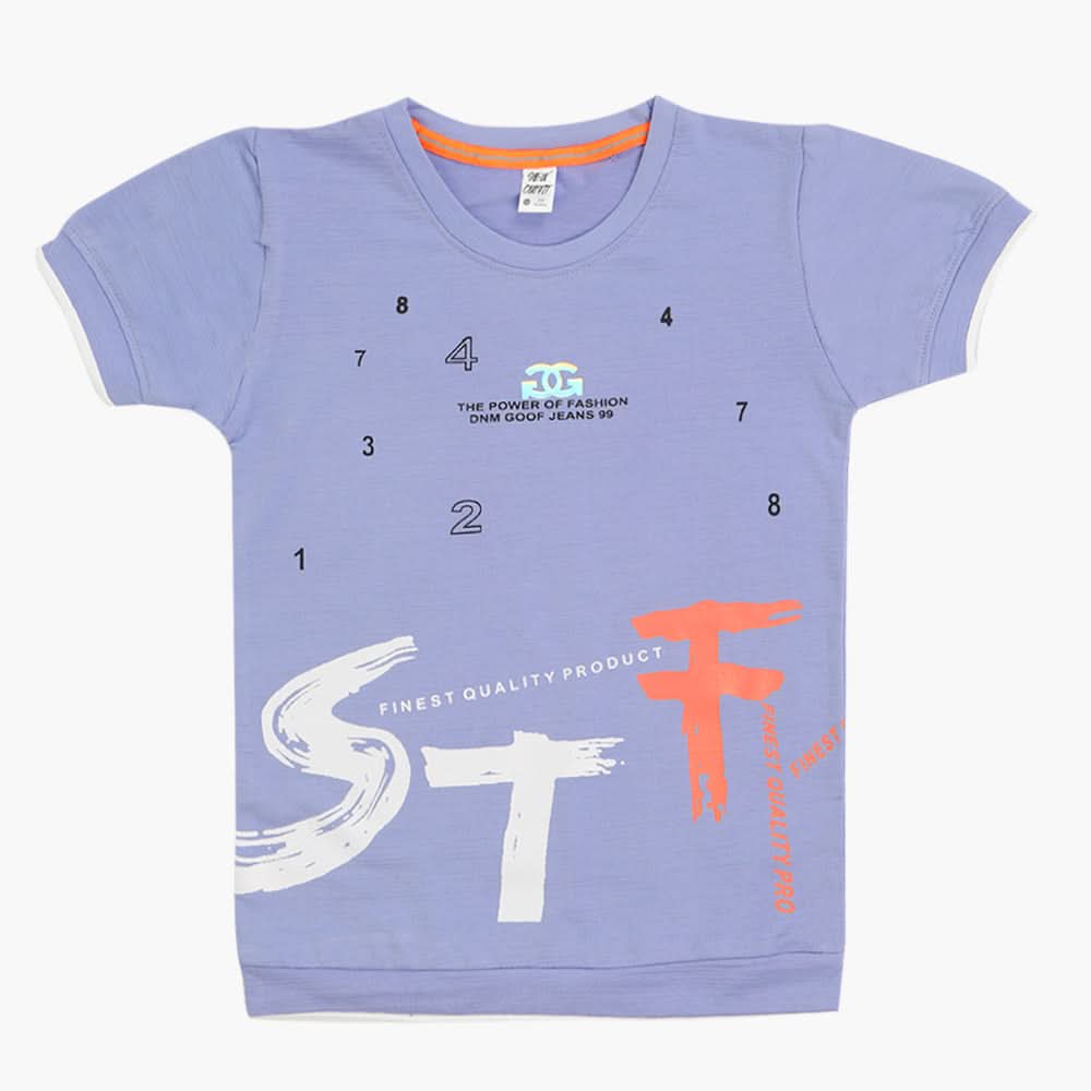 Boys Half Sleeves T-Shirt - Light Purple, Boys T-Shirts, Chase Value, Chase Value