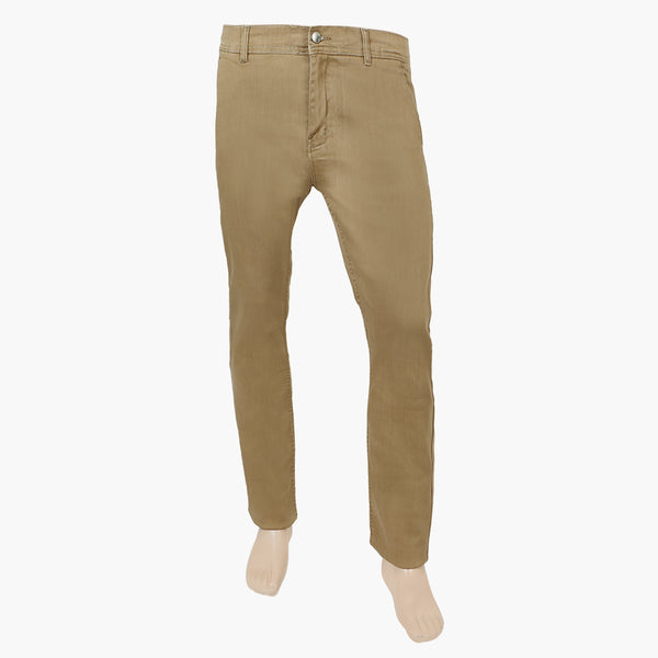 Men's Fancy Satin Stretch Denim Pant - Light Brown, Men's Casual Pants & Jeans, Chase Value, Chase Value