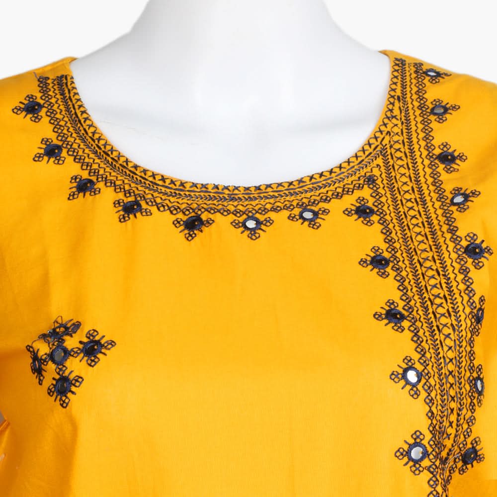 Women's Embroidered 2Pcs Suit - Yellow, Women Shalwar Suits, Chase Value, Chase Value