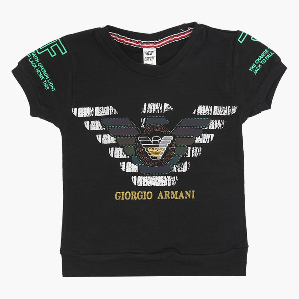 Boys Half Sleeves T-Shirt - Black, Boys T-Shirts, Chase Value, Chase Value