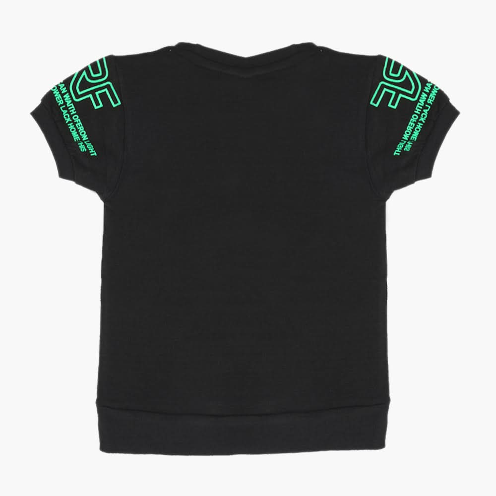 Boys Half Sleeves T-Shirt - Black, Boys T-Shirts, Chase Value, Chase Value