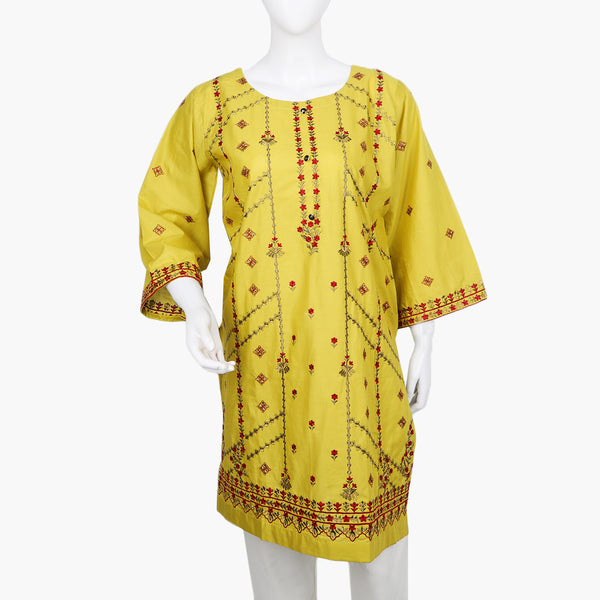 Women's Embroidered Kurti - Olive Green, Women Ready Kurtis, Chase Value, Chase Value