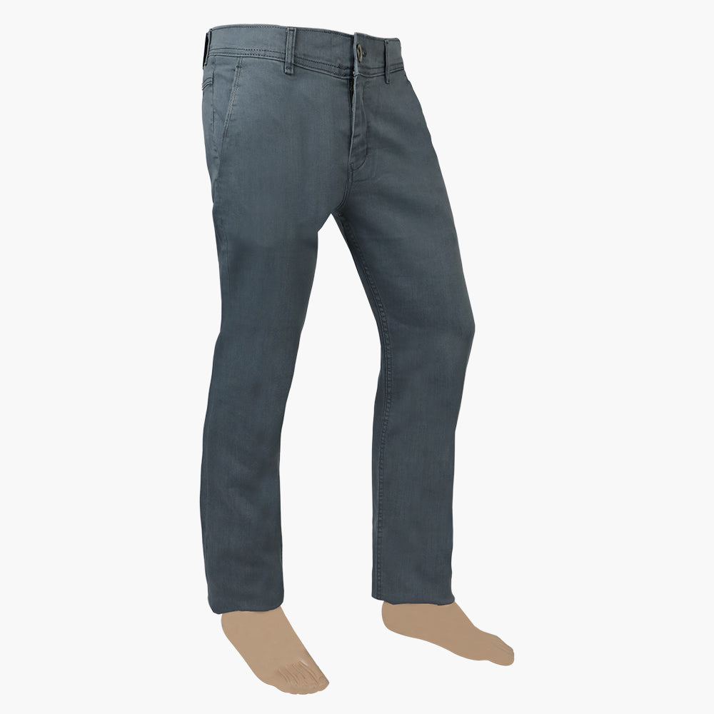 Men's Fancy Satin Stretch Denim Pant - Grey, Men's Casual Pants & Jeans, Chase Value, Chase Value