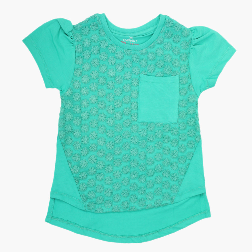 Eminent Girls Half Sleeves T-Shirt - Sea Green, Girls T-Shirts, Eminent, Chase Value