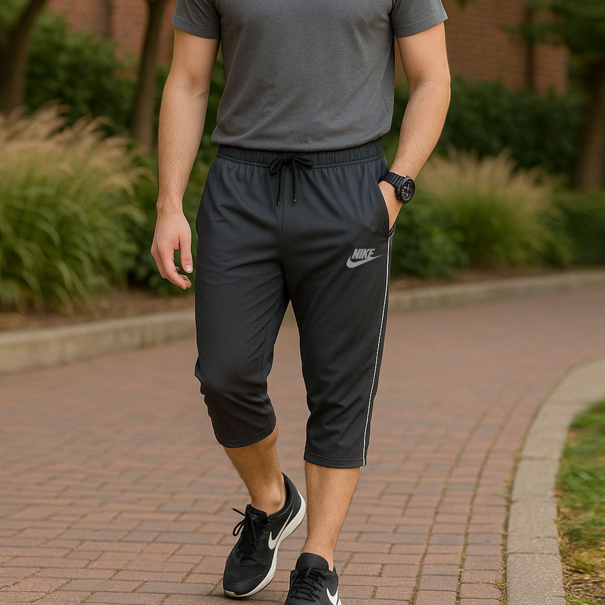 Men's Fancy 3 QTR - Grey, Men's Shorts, Chase Value, Chase Value
