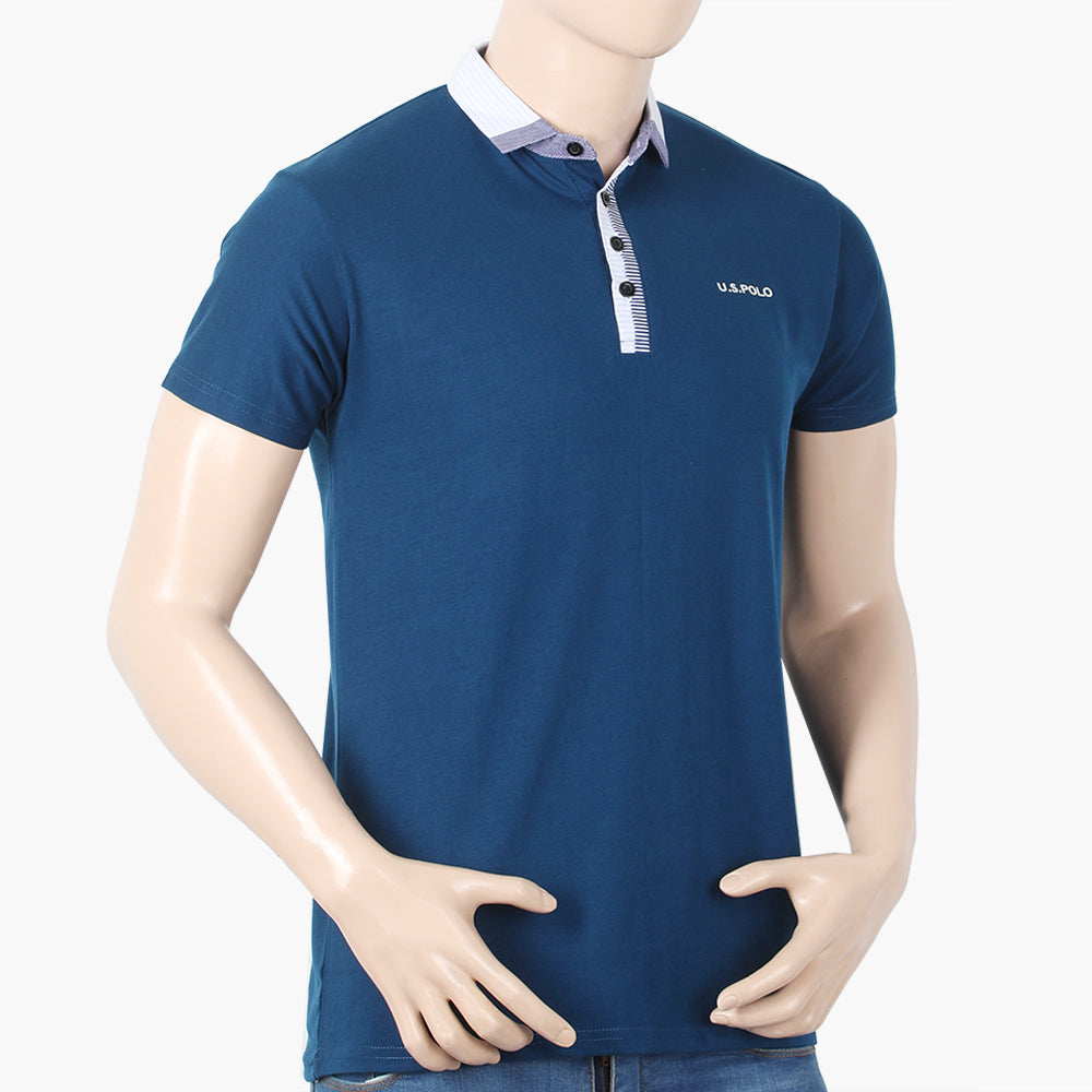 Men's Half Sleeves Polo T-Shirt - Steel Green, Men's T-Shirts & Polos, Chase Value, Chase Value