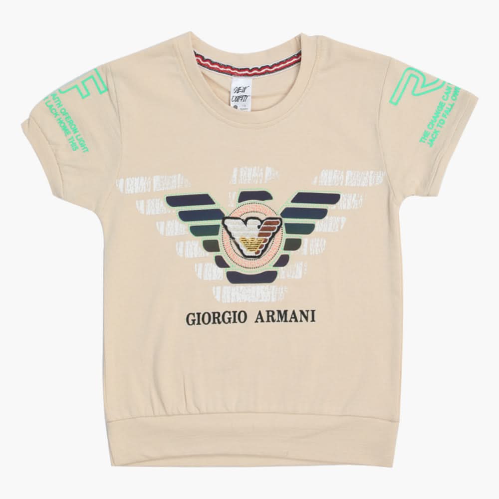 Boys Half Sleeves T-Shirt - Fawn, Boys T-Shirts, Chase Value, Chase Value