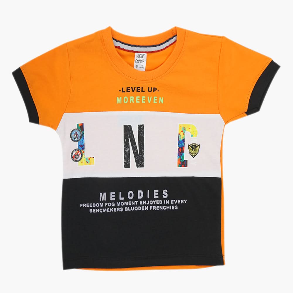 Boys Half Sleeves T-Shirt - Orange, Boys T-Shirts, Chase Value, Chase Value