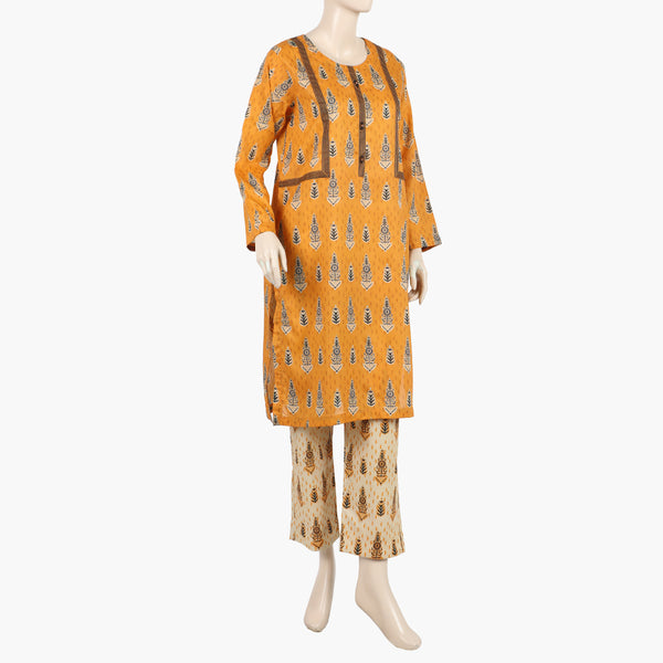 Women's Printed Co-Ord Set - Yellow, Women Shalwar Suits, Chase Value, Chase Value