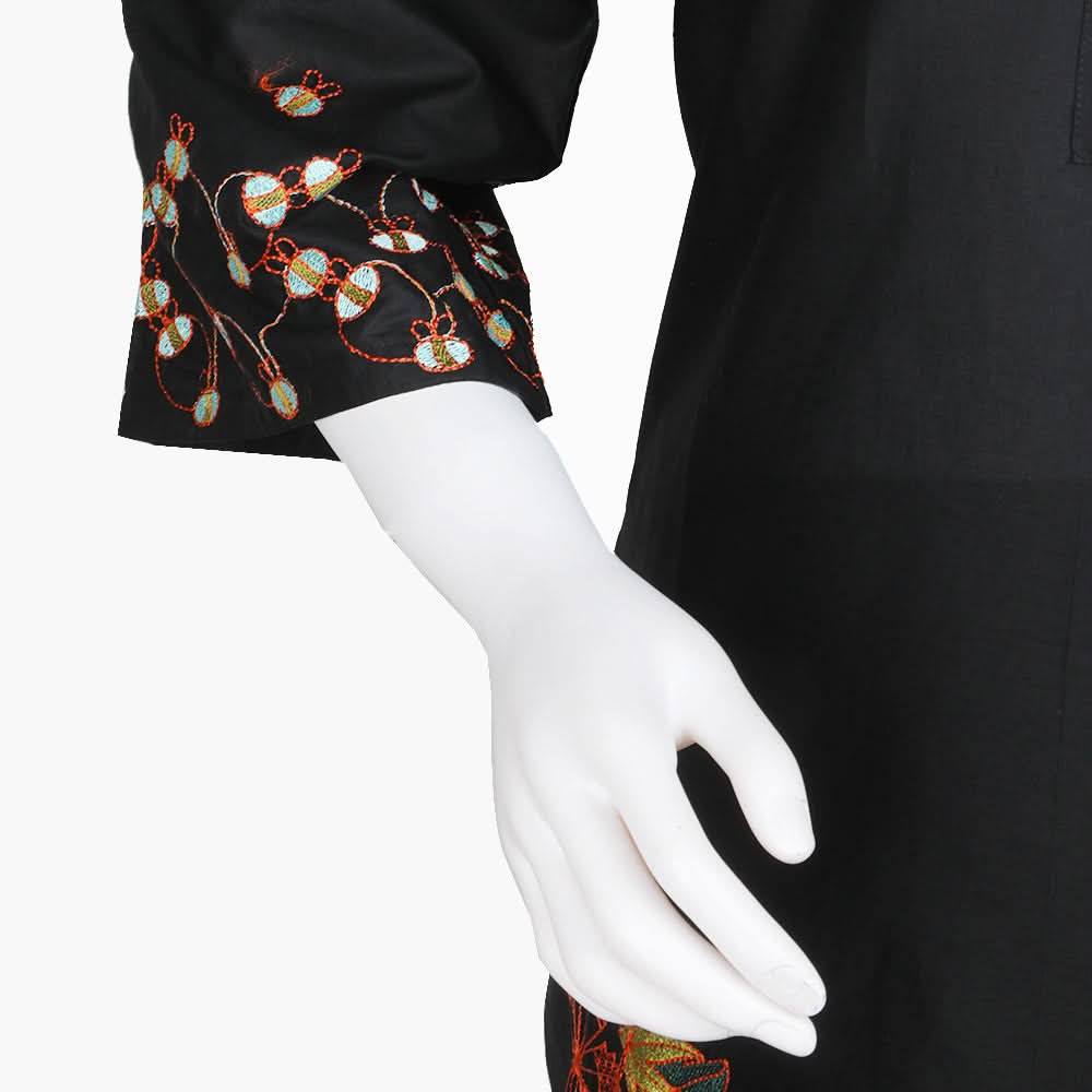 Women's Embroidered 2Pcs Suit - Black, Women Shalwar Suits, Chase Value, Chase Value