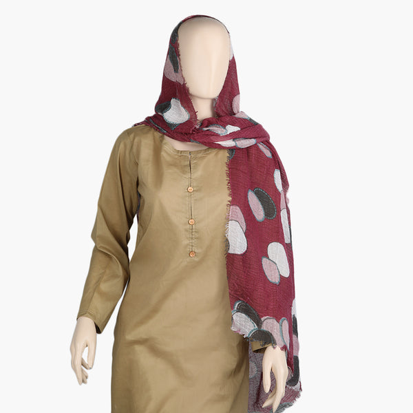 Women's Printed Scarf - Maroon, Women Shawls & Scarves, Chase Value, Chase Value