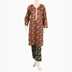 Women's Printed Co-Ord Set - Maroon, Women Shalwar Suits, Chase Value, Chase Value