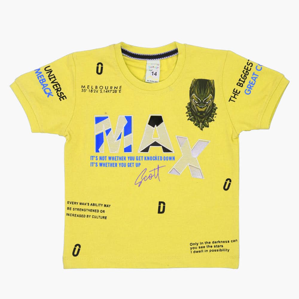 Boys Half Sleeves T-Shirt - Yellow, Boys T-Shirts, Chase Value, Chase Value