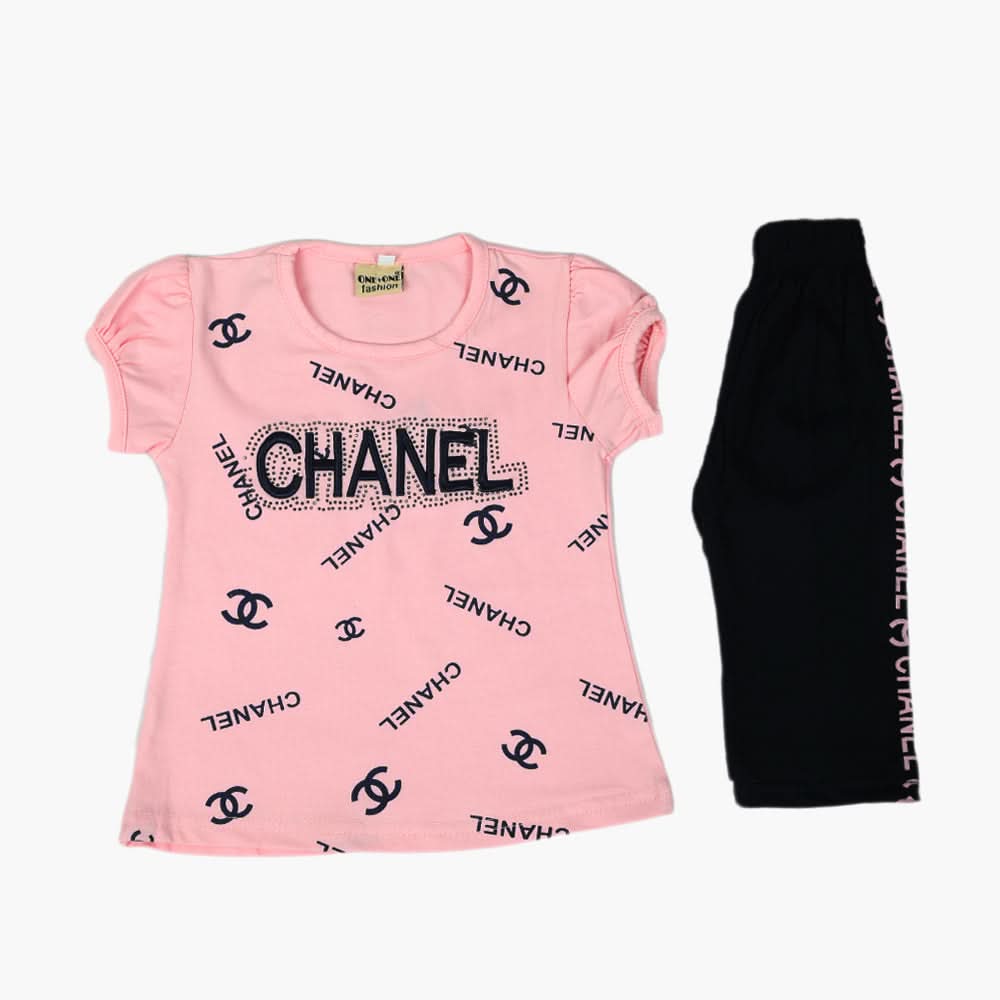 Girls Half Sleeves Suit - Light Pink, Girls Suits, Chase Value, Chase Value