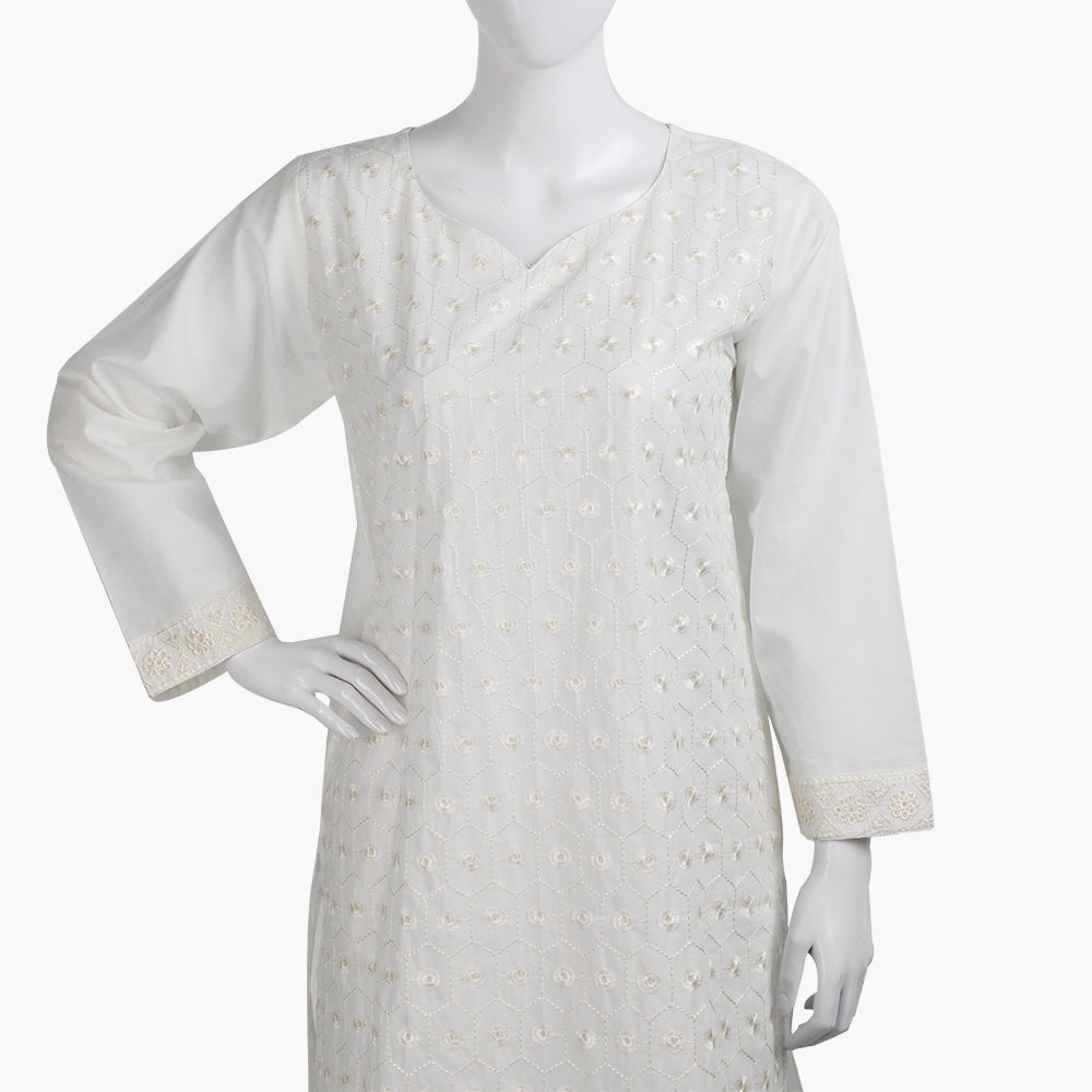 Women's Embroidered 2Pcs Suit - Off White, Women Shalwar Suits, Chase Value, Chase Value