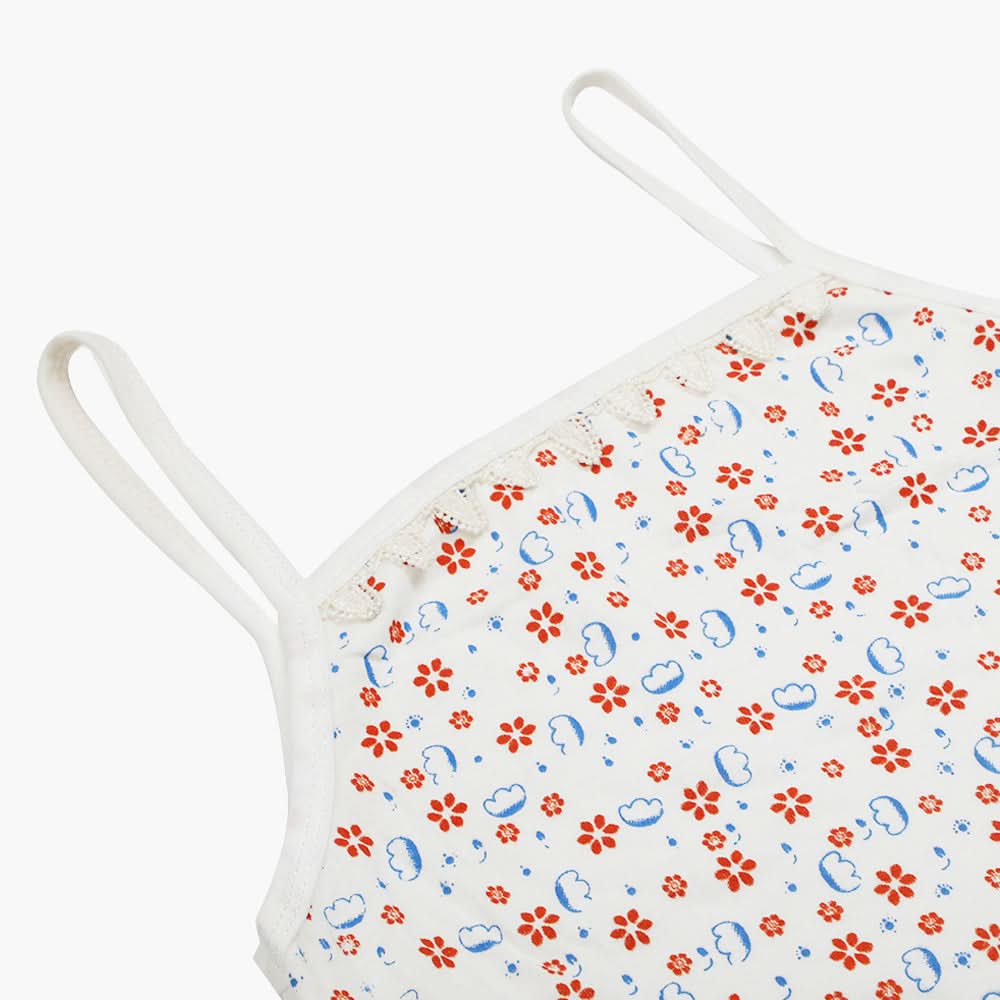Girls Printed Shameez - White, Girls Shameez Camisole & Biddies, Chase Value, Chase Value