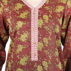 Women's Printed Co-Ord Set - Maroon, Women Shalwar Suits, Chase Value, Chase Value