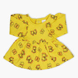 Newborn Girls Full Sleeves Frock - Yellow, Newborn Girls Winterwear, Chase Value, Chase Value