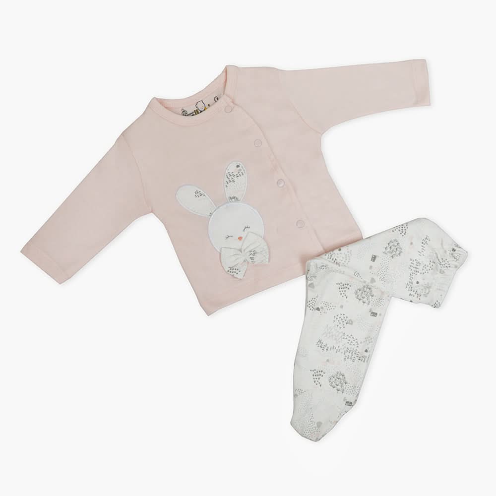 Newborn Girls Full Sleeves Suit - Light Pink, Newborn Girls Winterwear, Chase Value, Chase Value