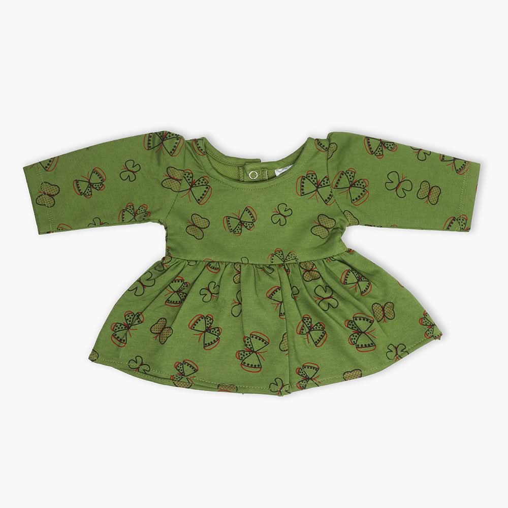 Newborn Girls Full Sleeves Frock - Green, Newborn Girls Winterwear, Chase Value, Chase Value