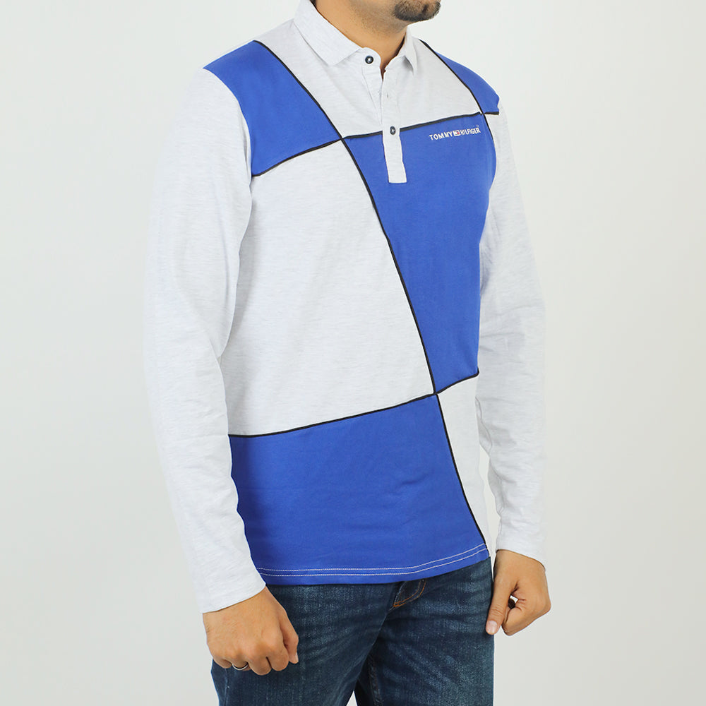 Men's Full Sleeves Polo T-Shirt - Grey, Men's T-Shirts & Polos, Chase Value, Chase Value