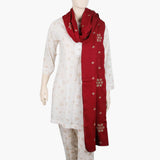 Women's Embroidered Dupatta - Maroon, Women Dupatta, Chase Value, Chase Value